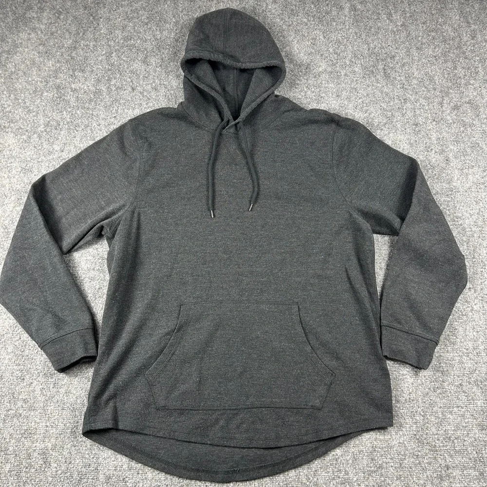 Levi's Hoodie Mens XL Gray Pullover Kangaroo Pocket Curved Hem Solid‎ Basic